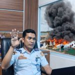 Sugandi Penyidik KSOP Ternate dan dok. speed boat Bela 72 terbakar