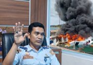 Sugandi Penyidik KSOP Ternate dan dok. speed boat Bela 72 terbakar