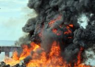 Speed boat Bela 72 terbakar/ Times Indonesia