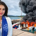 Sherly Tjoanda, Gubernur Maluku Utara dan dok. speedboat Bela 72 terbakar