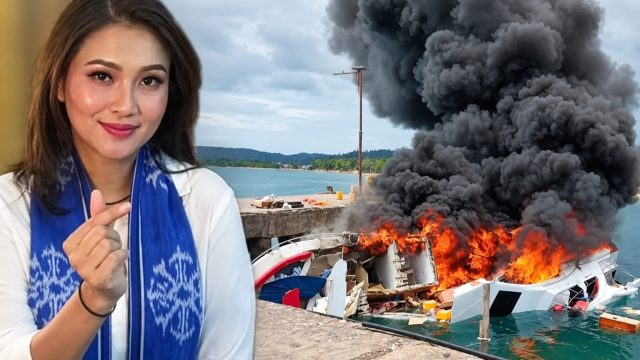 Sherly Tjoanda, Gubernur Maluku Utara dan dok. speedboat Bela 72 terbakar
