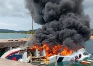 Dok: Speedboat Bela 72 terbakar/ istimewa
